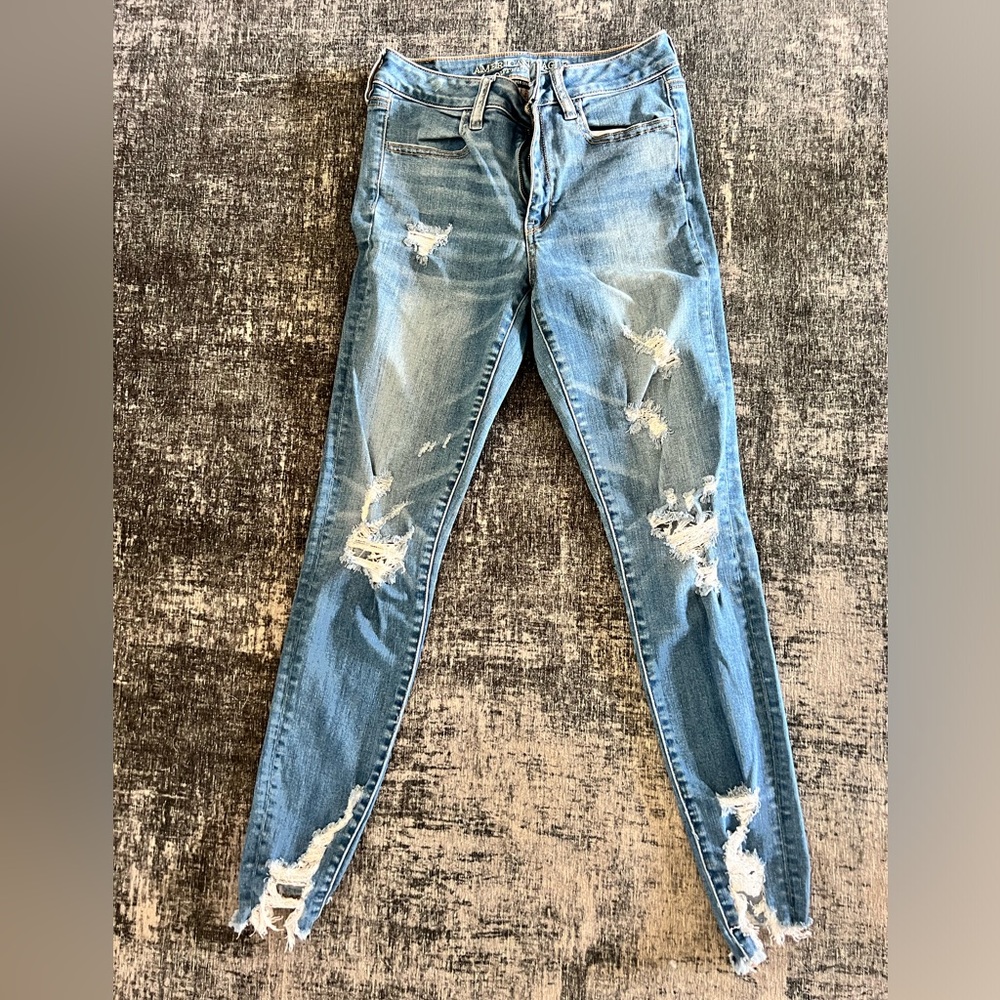 American eagle distressed high rise jegging